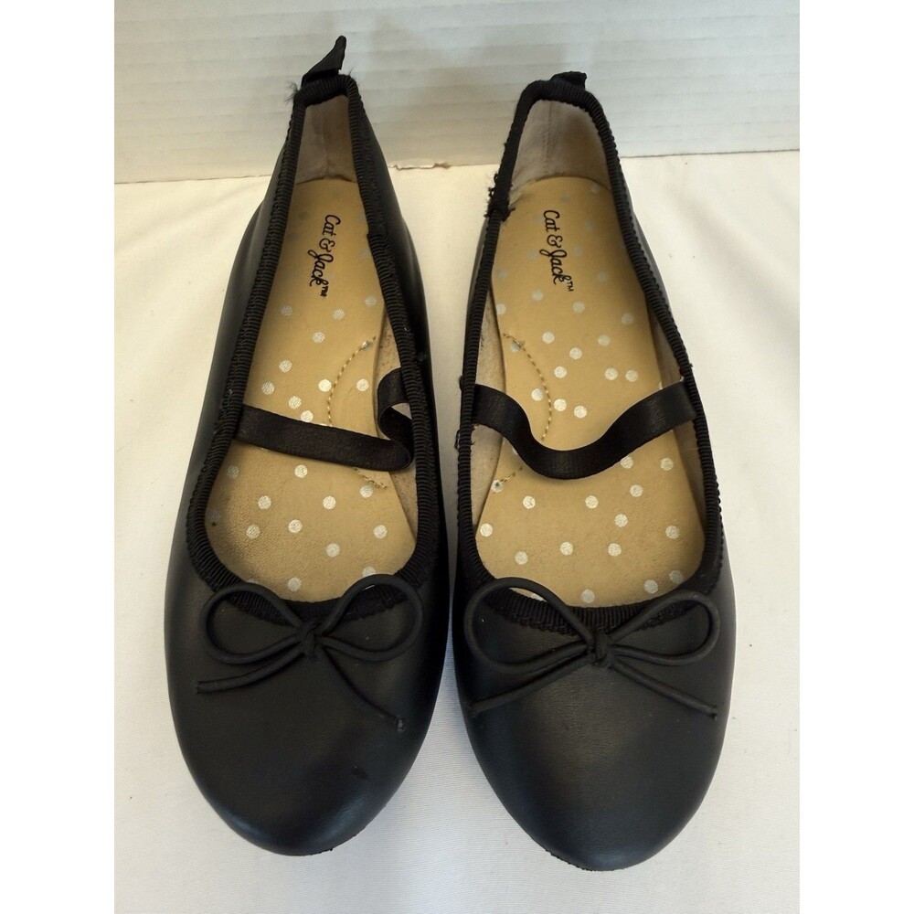 Girls Cat and Jack Black Mary Jane’s Dress Ballerina Stlye Flats Size 11